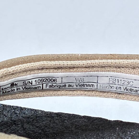 Sanuk Yoga Spree 4 Metallic Gold Flip Flops Casual Sandals 1092006 Womens Size 8 - Picture 8 of 9